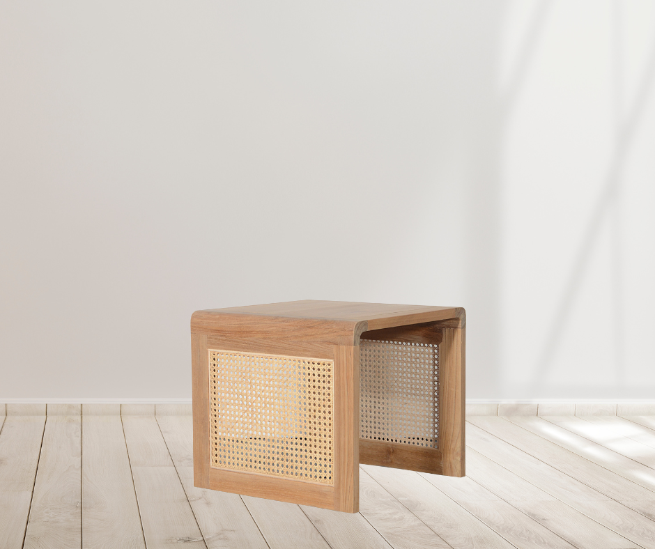 Motu Byron Bay Moana side table teak rattan natural