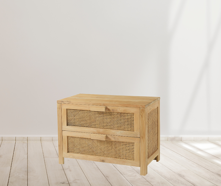 Motu Byron Bay MARURU 2 DRAWERS Teak Natural Rattan