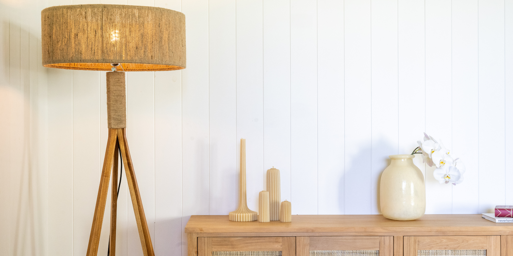 Motu_teak_console_cabinet_rattan_organic_shade_lamp_teak_Byron_Bay 